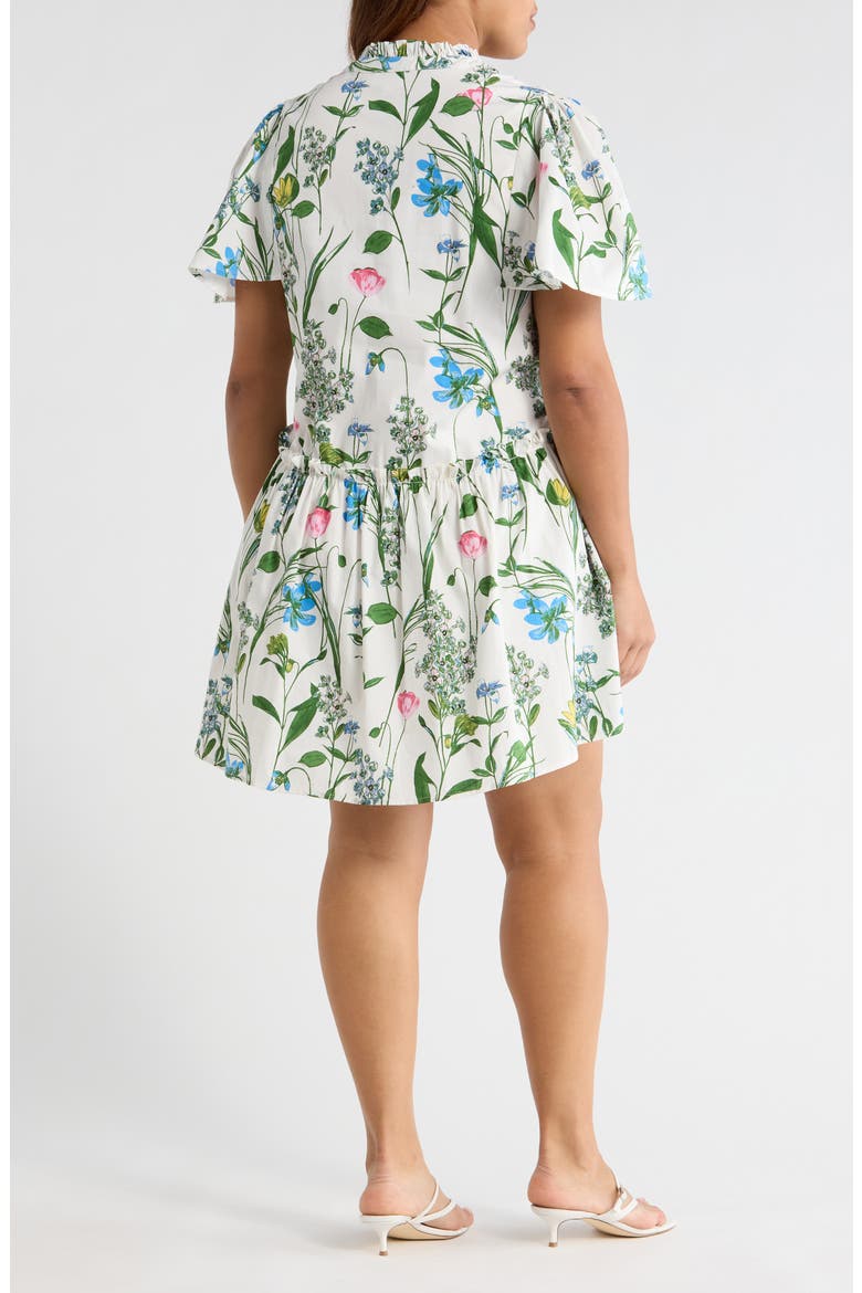 Clove Garden Floral Babydoll Dress, Alternate, color, WHITE/PINK/GREEN