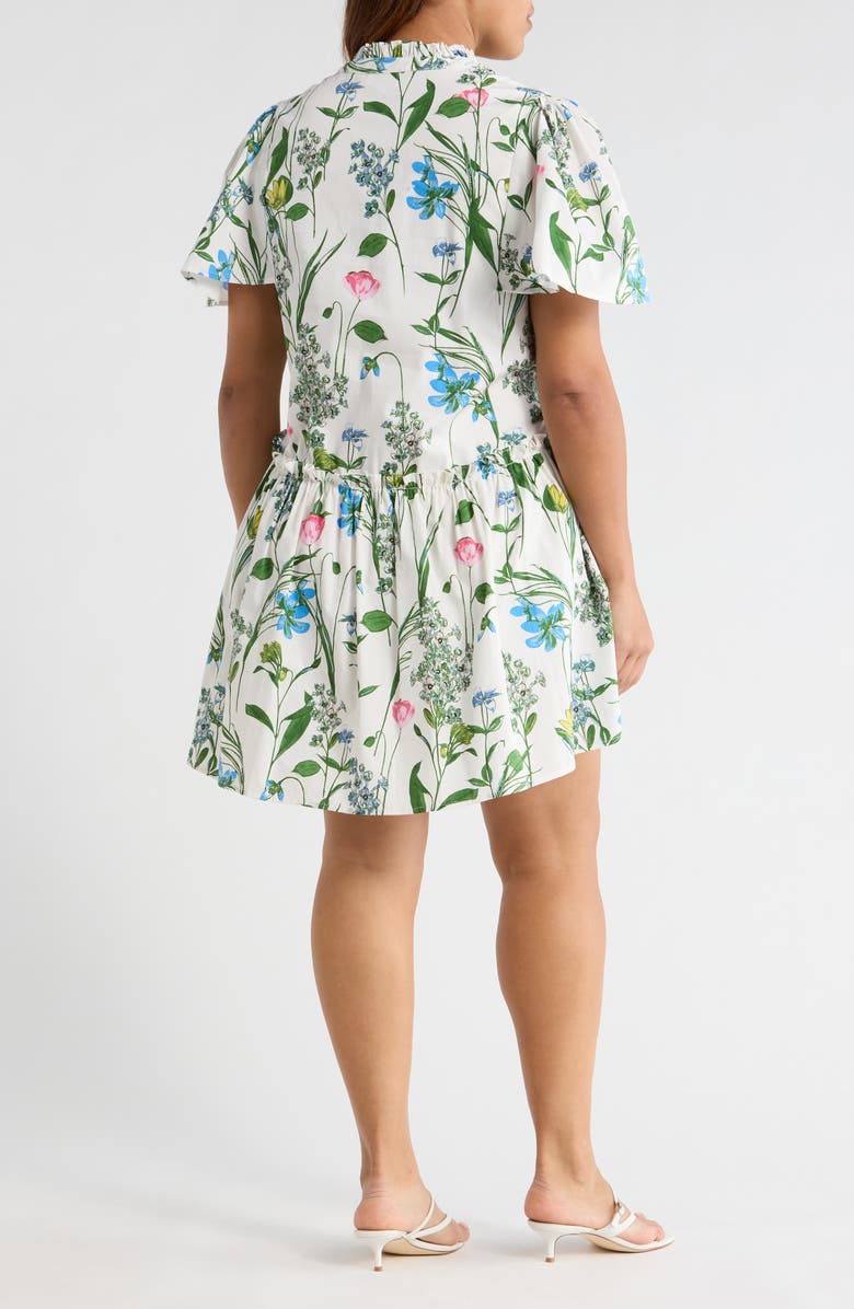 SUGARLIPS Clove Garden Floral Babydoll Dress, Alternate, color, White/Pink/Green
