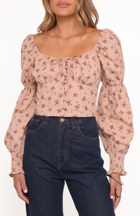 Charlene Floral Puff Sleeve Cotton Top