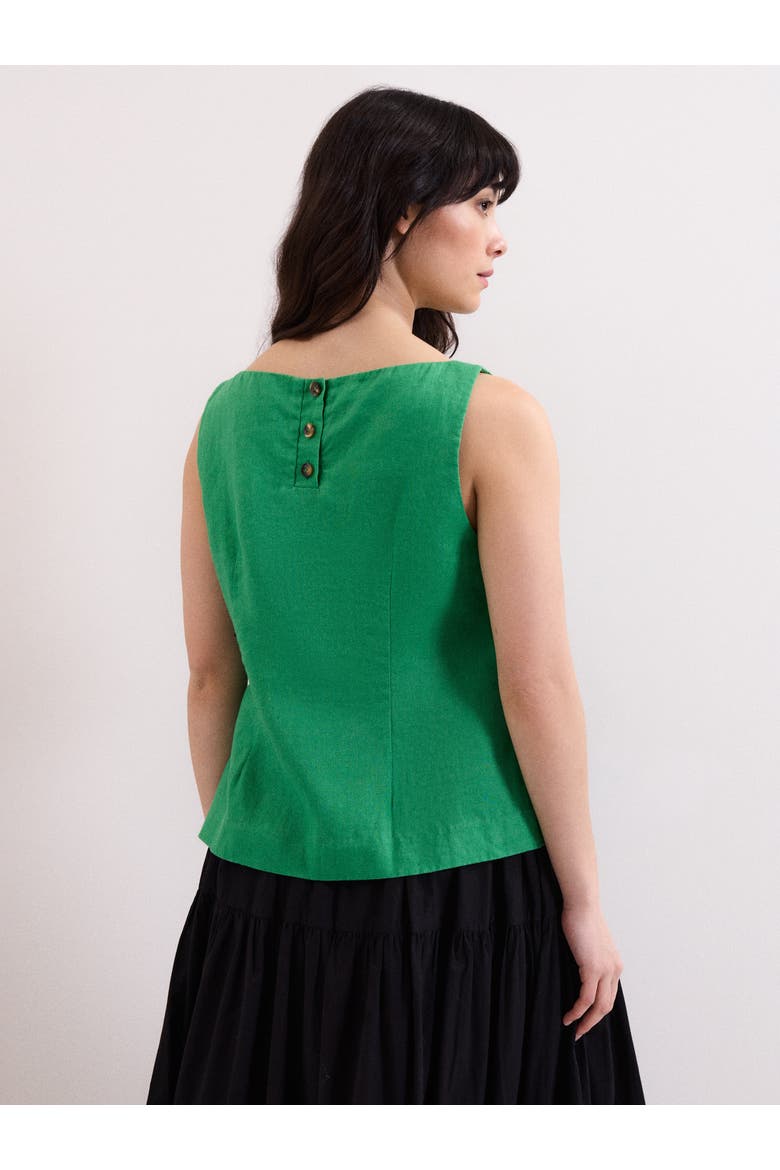 Isabelle Linen Top, Alternate, color, Green
