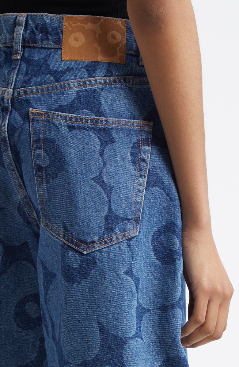 Marimekko Maridenim Marssi Unikko Denim Shorts, Alternate, color,