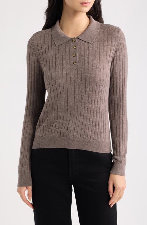 Evie Ribbed Polo Sweater