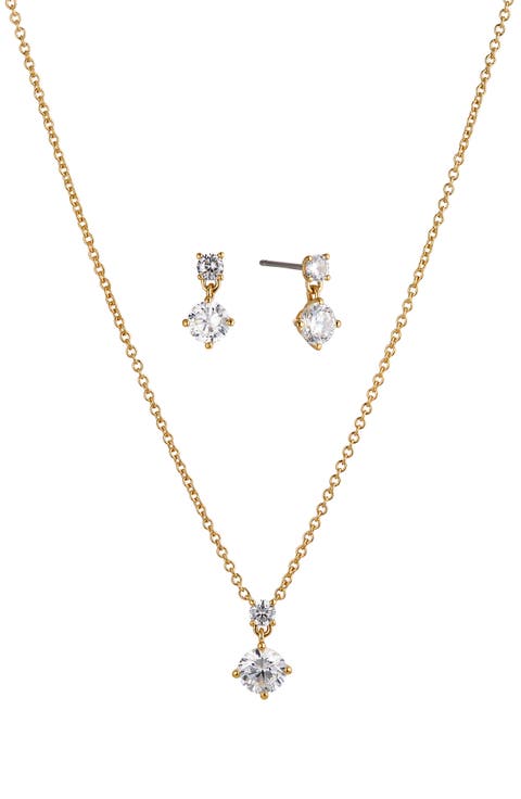 Stud Earrings & Pendant Necklace Set
