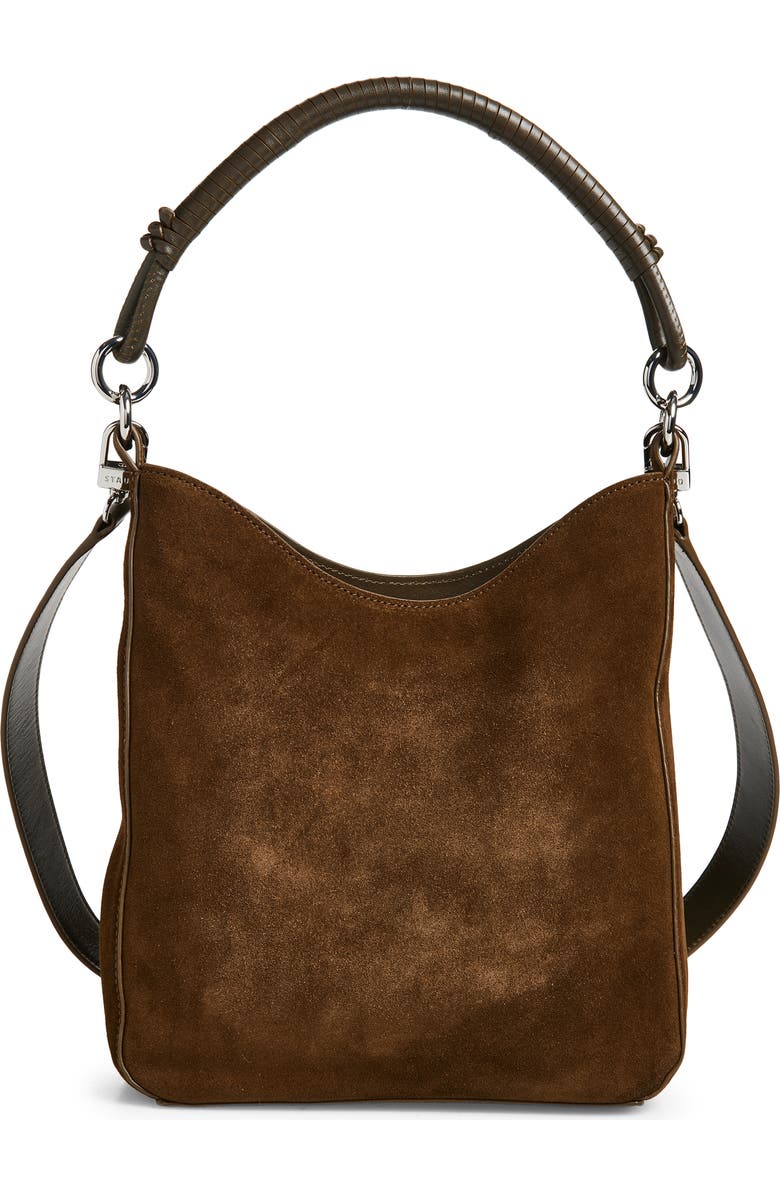 STAUD Mel Suede Shoulder Bag, Main, color, Truffle