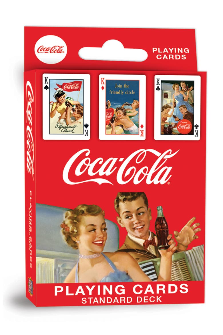 Coca-Cola Vintage Design Playing Cards, Main, color, Multicolor