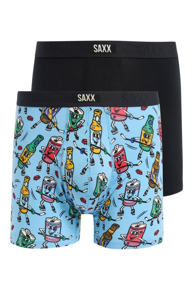 Vibe Assorted 2-Pack Supersoft Boxer Briefs, Main, color, BEER HOCKEY/ BLACK