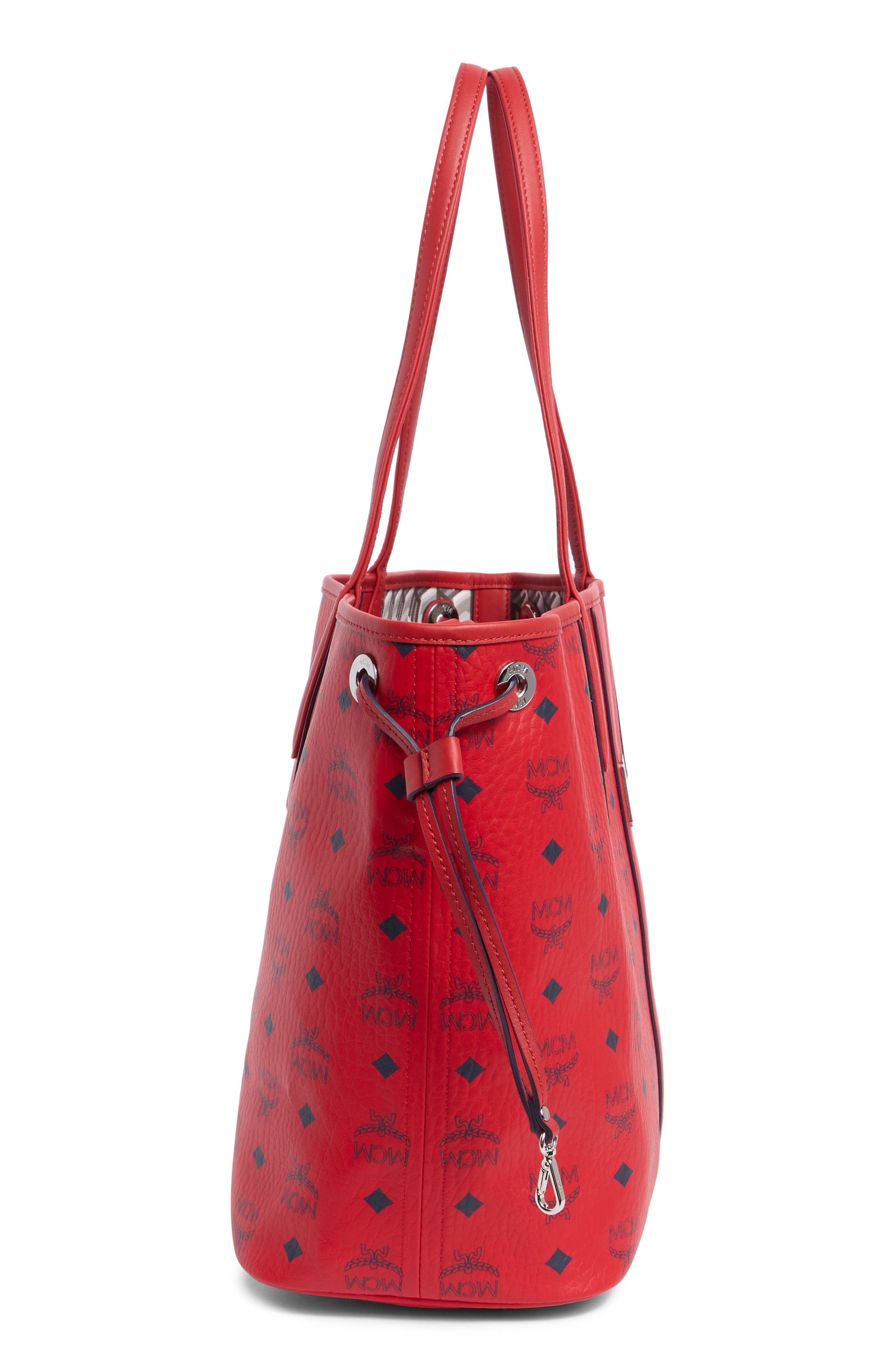 MCM Medium Liz Reversible Shopper, Alternate, color, Candy Red