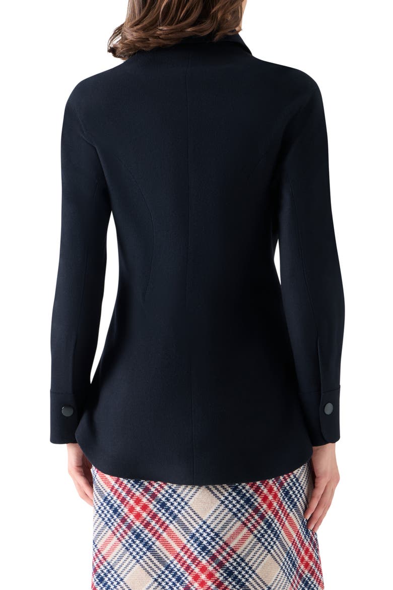 Double Knit Wool Blend Zip Up Jacket, Alternate, color, NAVY