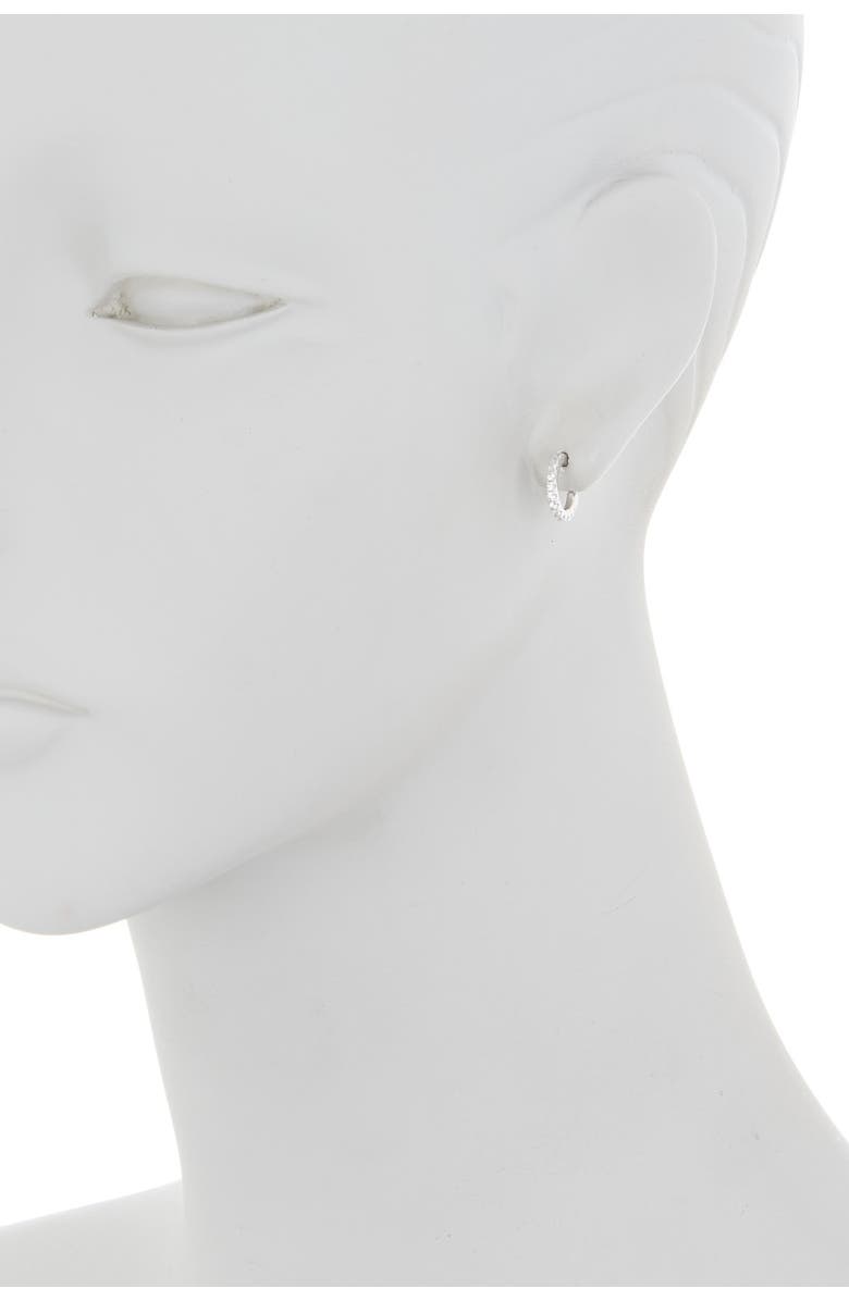 Adornia Swarovski Crystal Mini Huggie Hoop Earrings, Alternate, color, Silver