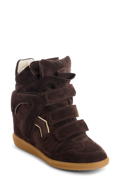 Isabel Marant Bekett Hidden Wedge High Top Sneaker In Brown