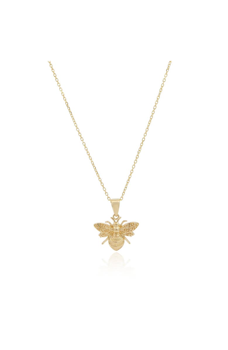 The Lovery Fine Jewelry Gold Bee Necklace, Main, color, Yellow Gold