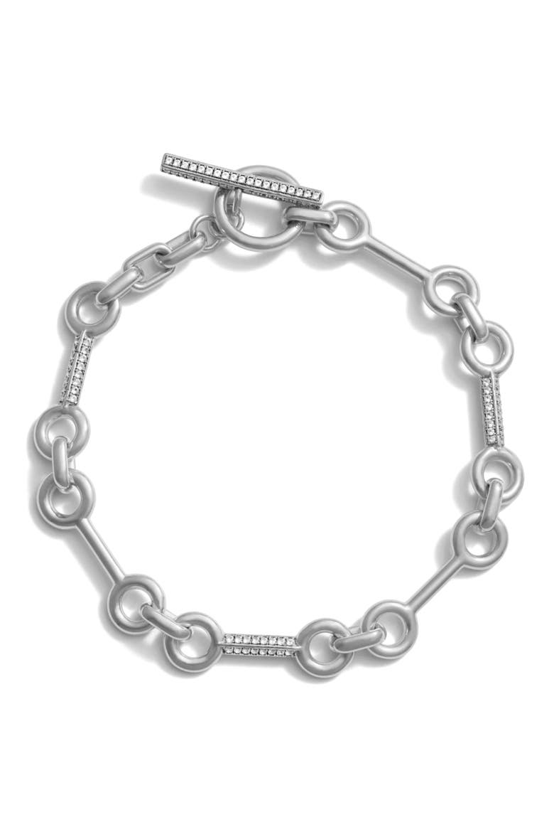 Horsebit Toggle Bracelet, Main, color, 925 STERLING SILVER