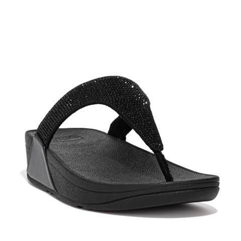 Lulu Crystal embellished toe-post sandals