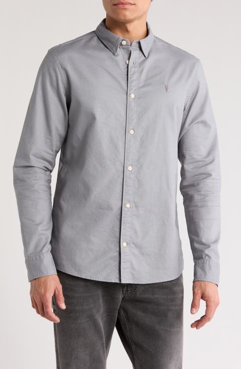 Azur Long Sleeve Cotton Button-Up Shirt