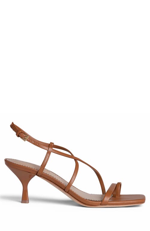 Allegra James Colette Leather Strappy Sandal In Cognac