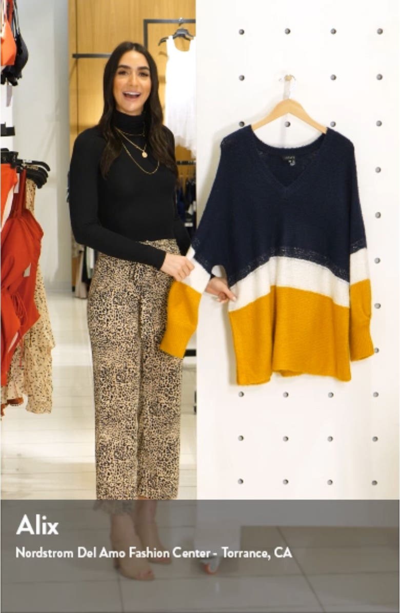 Stripe V-Neck Tunic Sweater, sales video thumbnail