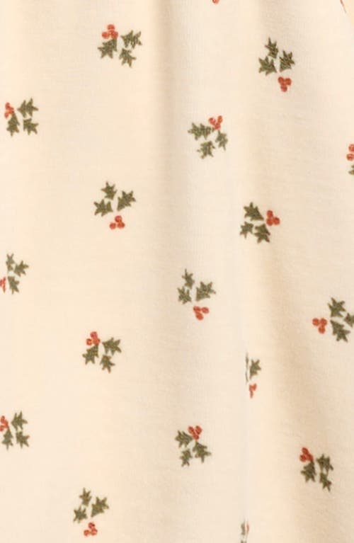 Quincy Mae Holly Berry Organic Cotton Velour Dress In Neutral