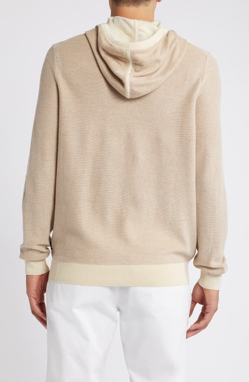 Hugo Boss Boss Trapani Mesh Sweater Hoodie In Open White