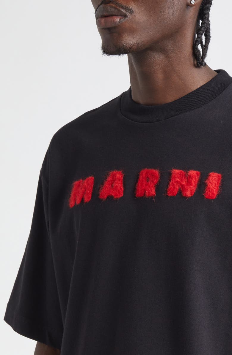 Marni Mohair Logo Graphic T-Shirt, Alternate, color, 