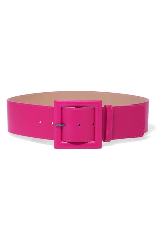 Carolina Herrera Square-buckle Wide Leather Belt In Blue