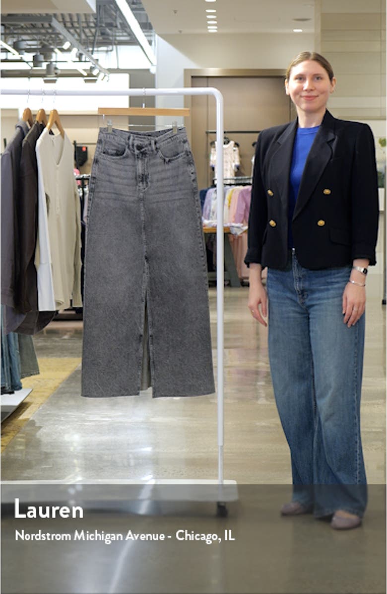 Noir Asymmetric Waist Denim Maxi Skirt, sales video thumbnail