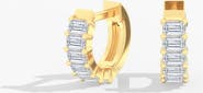 Everlee Mini Emerald Lab Diamond Huggie in 14K Gold