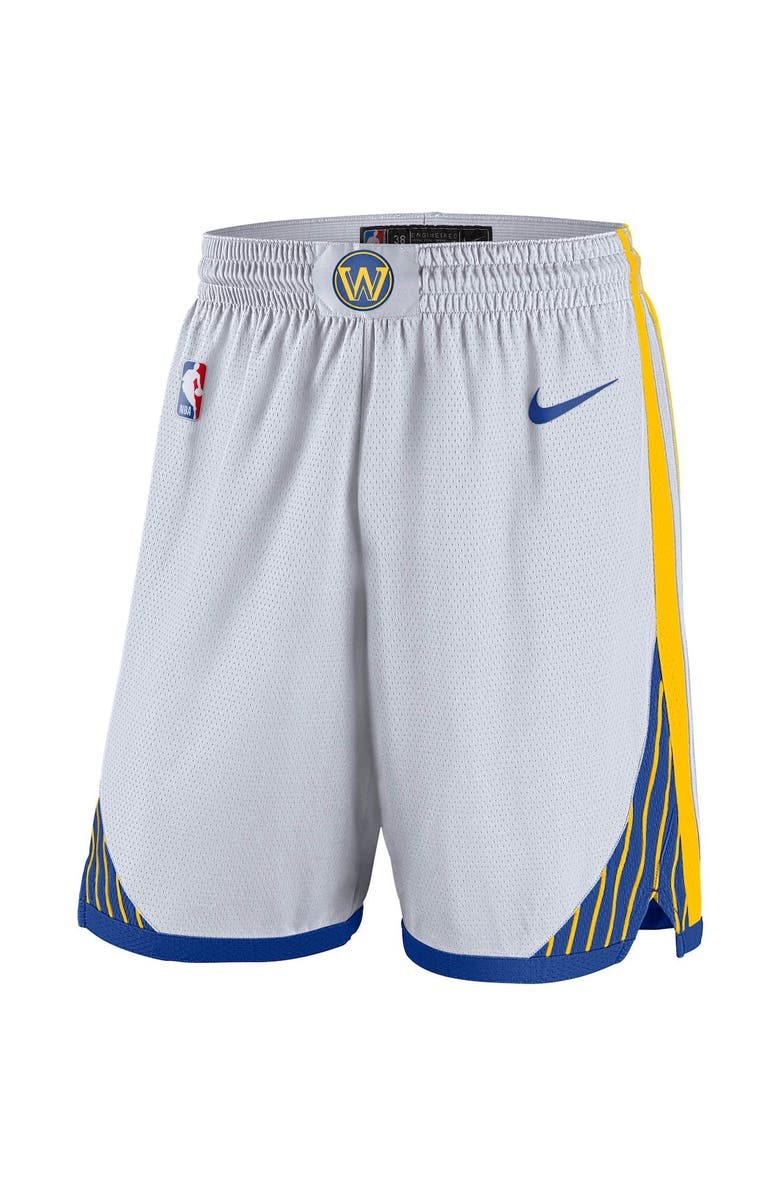 Nike Men's Nike White 2019/20 Golden State Warriors Icon Edition Swingman Shorts, Main, color, 