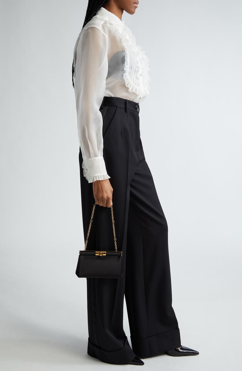 Dolce&Gabbana Small Marlene Satin Shoulder Bag, Alternate, color, Black