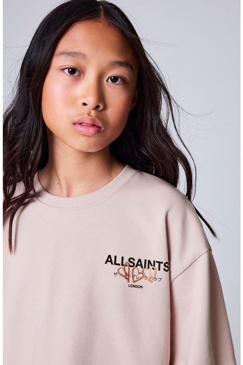Kids' Heart Graphic Sweatshirt & Shorts Set, Alternate, color, LIGHT PINK