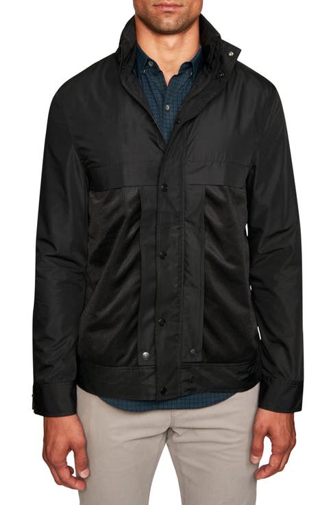 Solid Water Resistant Mesh Hooded Jacket