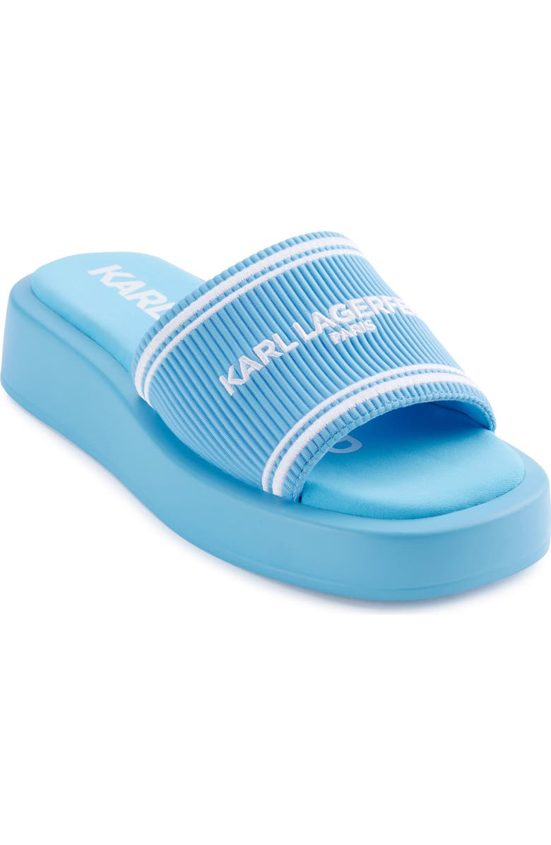 KARL LAGERFELD PARIS Ohare Platform Slide Sandal, Main, color, Azure