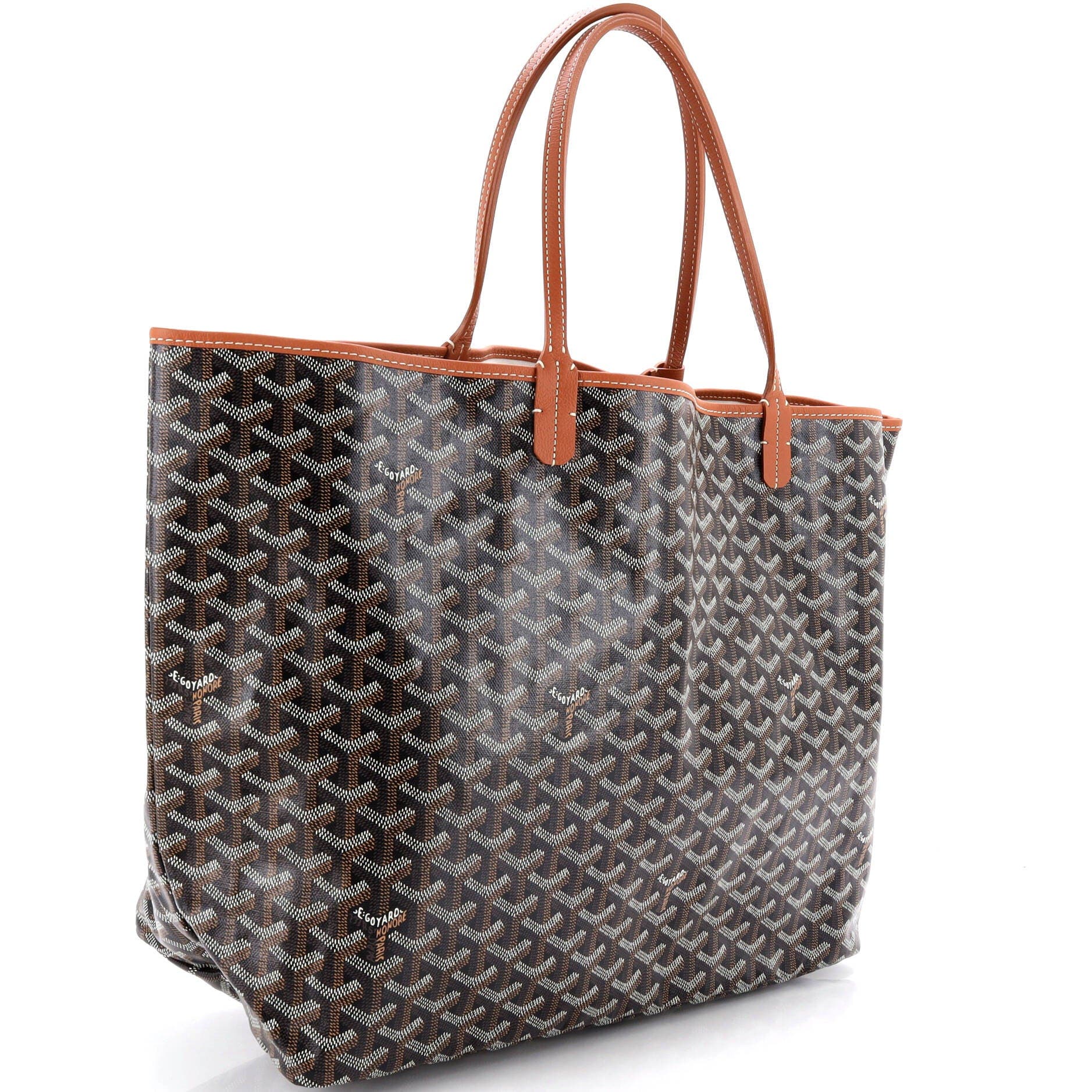 Pre-Owned Goyard Saint Louis Tote Coated Canvas GM, Alternate, color, Brown