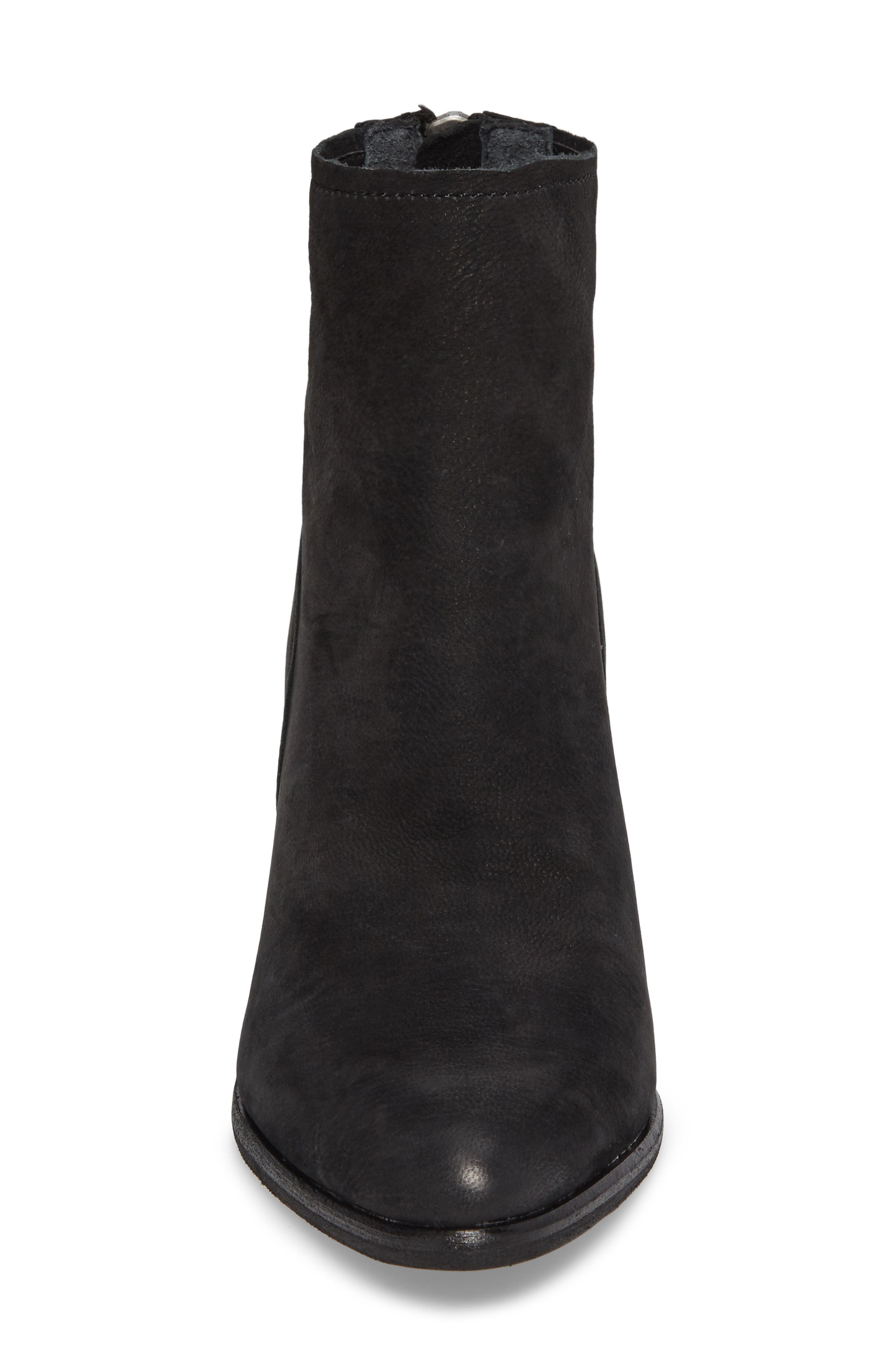 Cassius Block Heel Bootie, Alternate, color, BLACK NUBUCK LEATHER