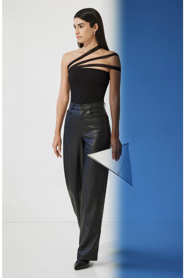 Opal Convertible One Shoulder Top, Alternate, color, BLACK