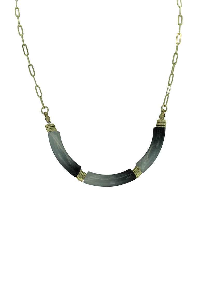 Gold Plated Peyton Gradient Necklace, Alternate, color, WORN GOLD / BLACK