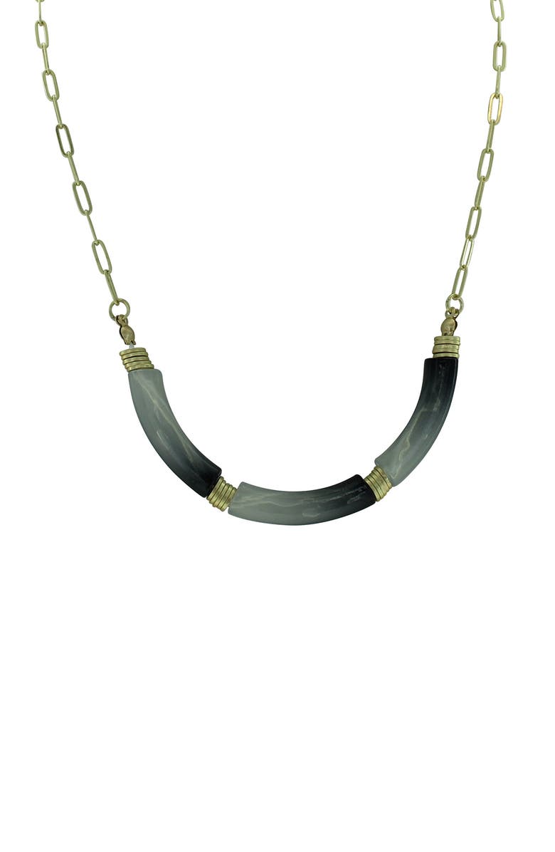 OLIVIA WELLES Gold Plated Peyton Gradient Necklace, Alternate, color, Worn Gold / Black