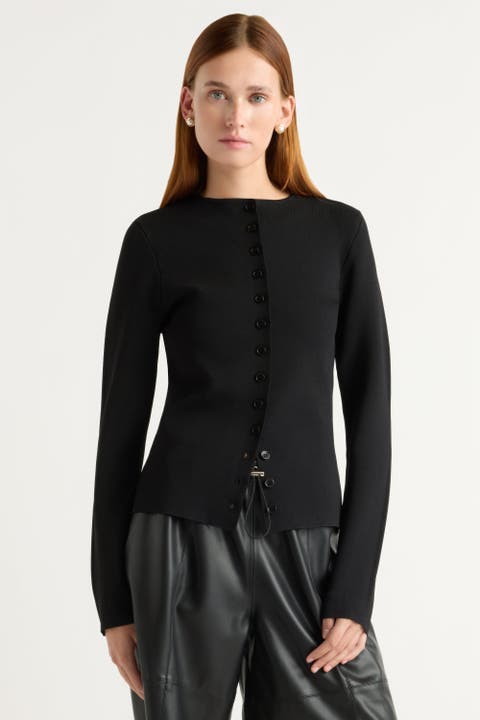 Charla Button Crew-Neck Sweater