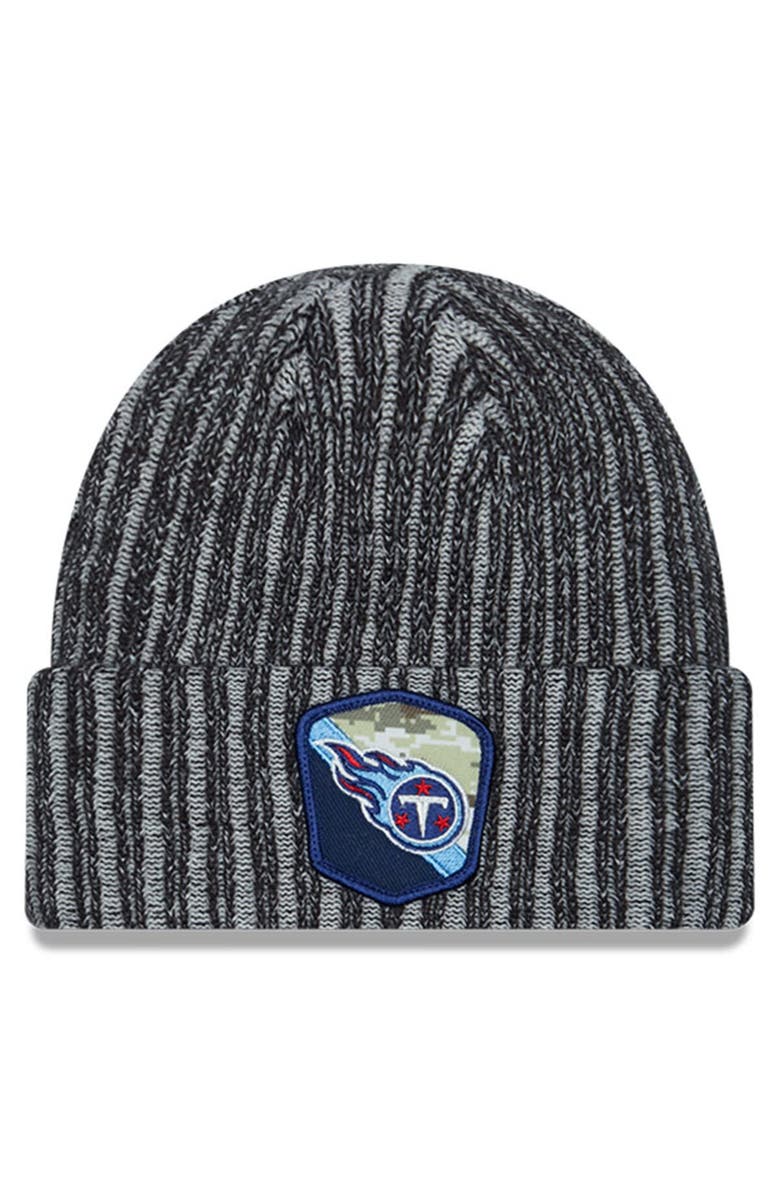 New Era Men's New Era  Black Tennessee Titans 2023 Salute To Service Cuffed Knit Hat, Main, color, 
