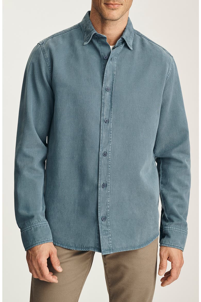 Tencel Blend Button-Up Shirt, Main, color, BLUE MIRAGE