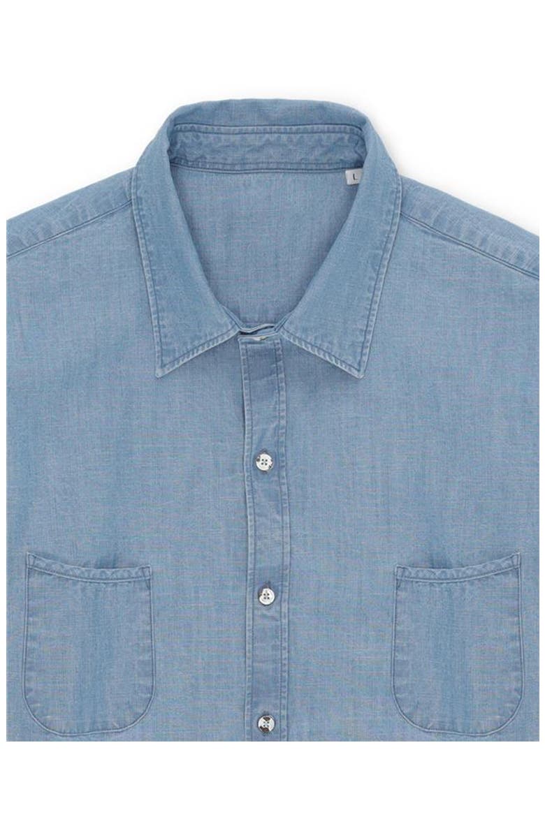 Liam Cotton Chest Pocket Shirt Stondato, Alternate, color, LIGHT BLUE