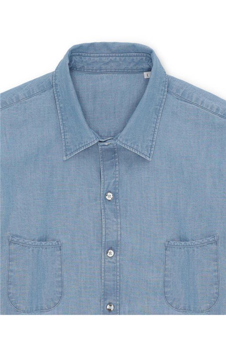 Fortela Liam Cotton Chest Pocket Shirt Stondato, Alternate, color, Light Blue