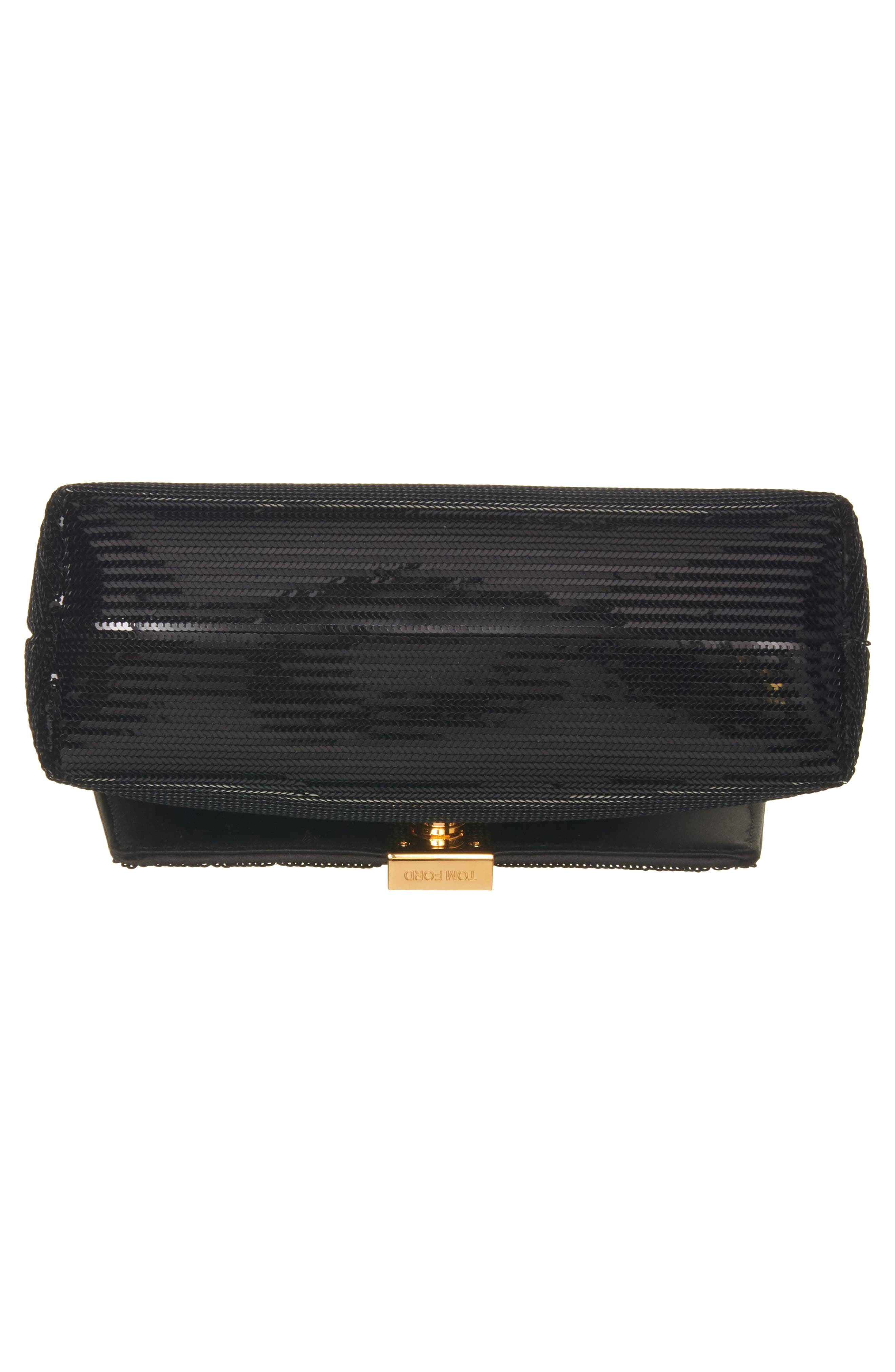 TOM FORD Mini Nobile Sequin Clutch, Alternate, color, 1N001 Black