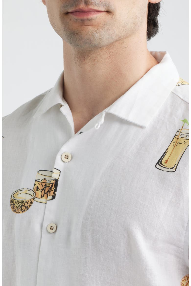 Mixers Short Sleeve Linen Button-Up Shirt, Alternate, color, CONTINENTAL