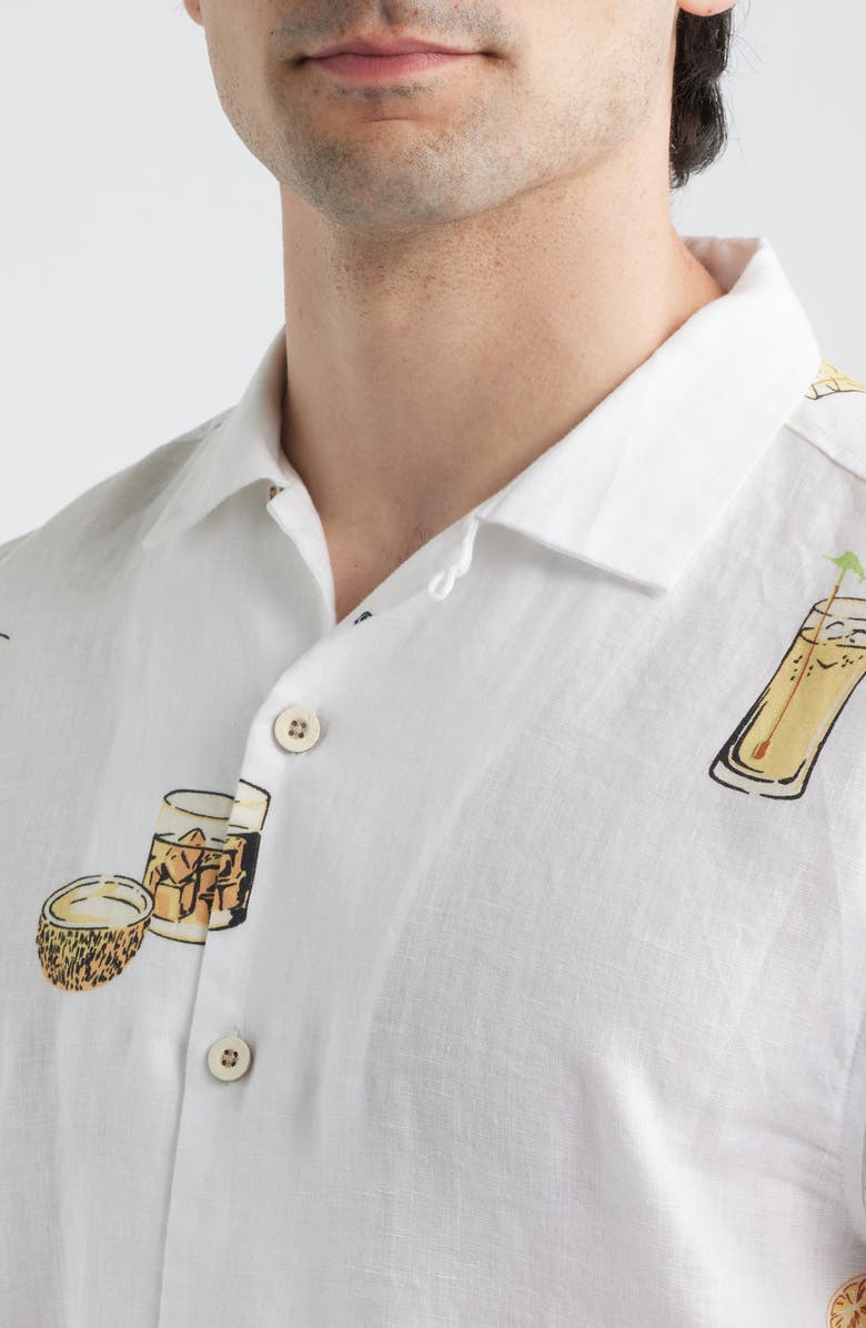 Tommy Bahama Mixers Short Sleeve Linen Button-Up Shirt, Alternate, color, Continental