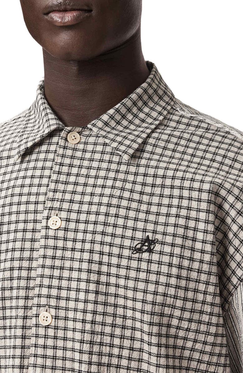 AllSaints Kage Mix Print Button-Up Shirt, Alternate, color, Oat White