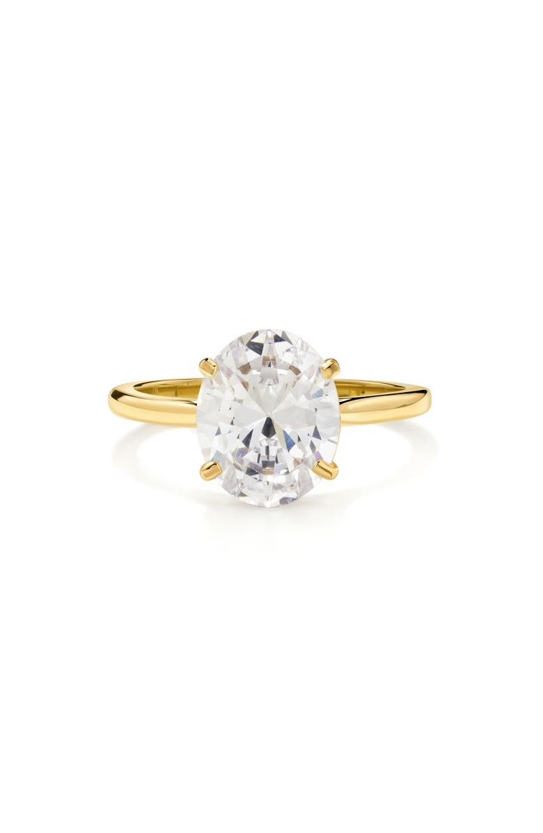 D.LOUISE Oval Cubic Zirconia Solitaire Ring, Alternate, color, Gold
