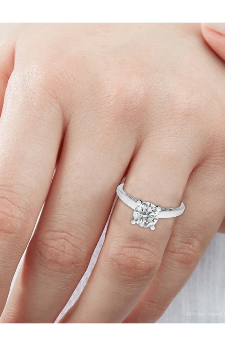 Bliss Diamond 1 ct Diamond Round Solitaire Engagement Ring 14k Gold Lab Grown, Alternate, color, 