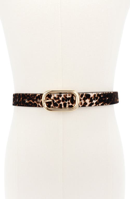 Kate Spade New York Molten Buckle Genuine Calf Hair Belt In Brown