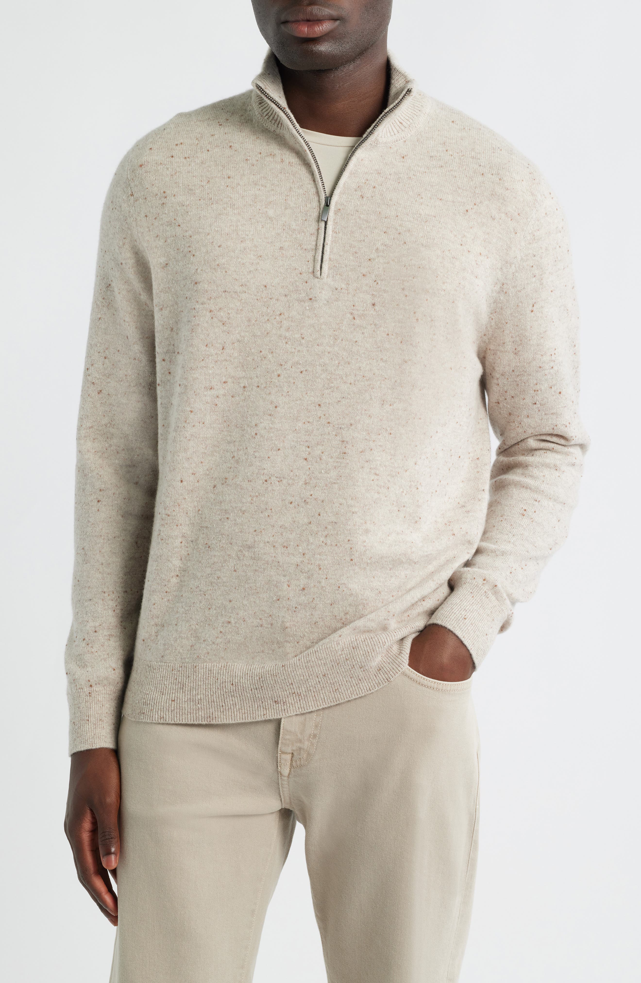 Nordstrom Quarter Zip Cashmere Sweater