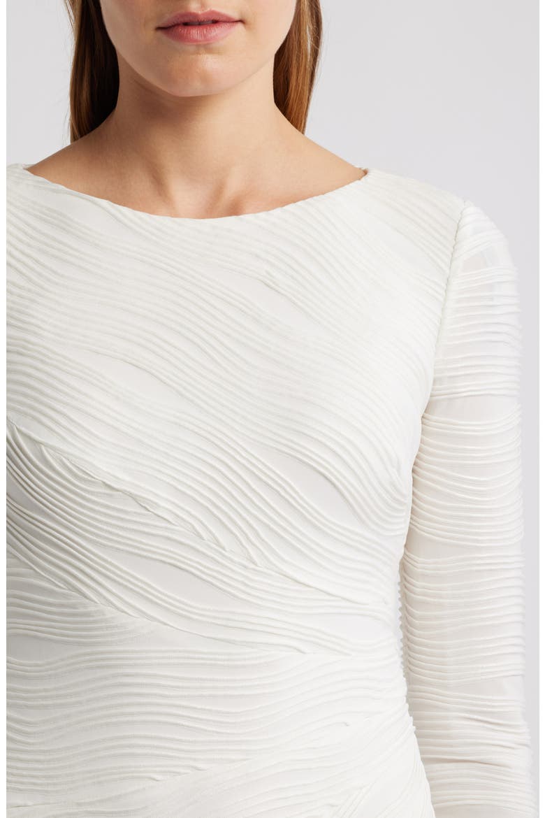 Foil Wave Long Sleeve Knit Dress, Alternate, color, IVORY